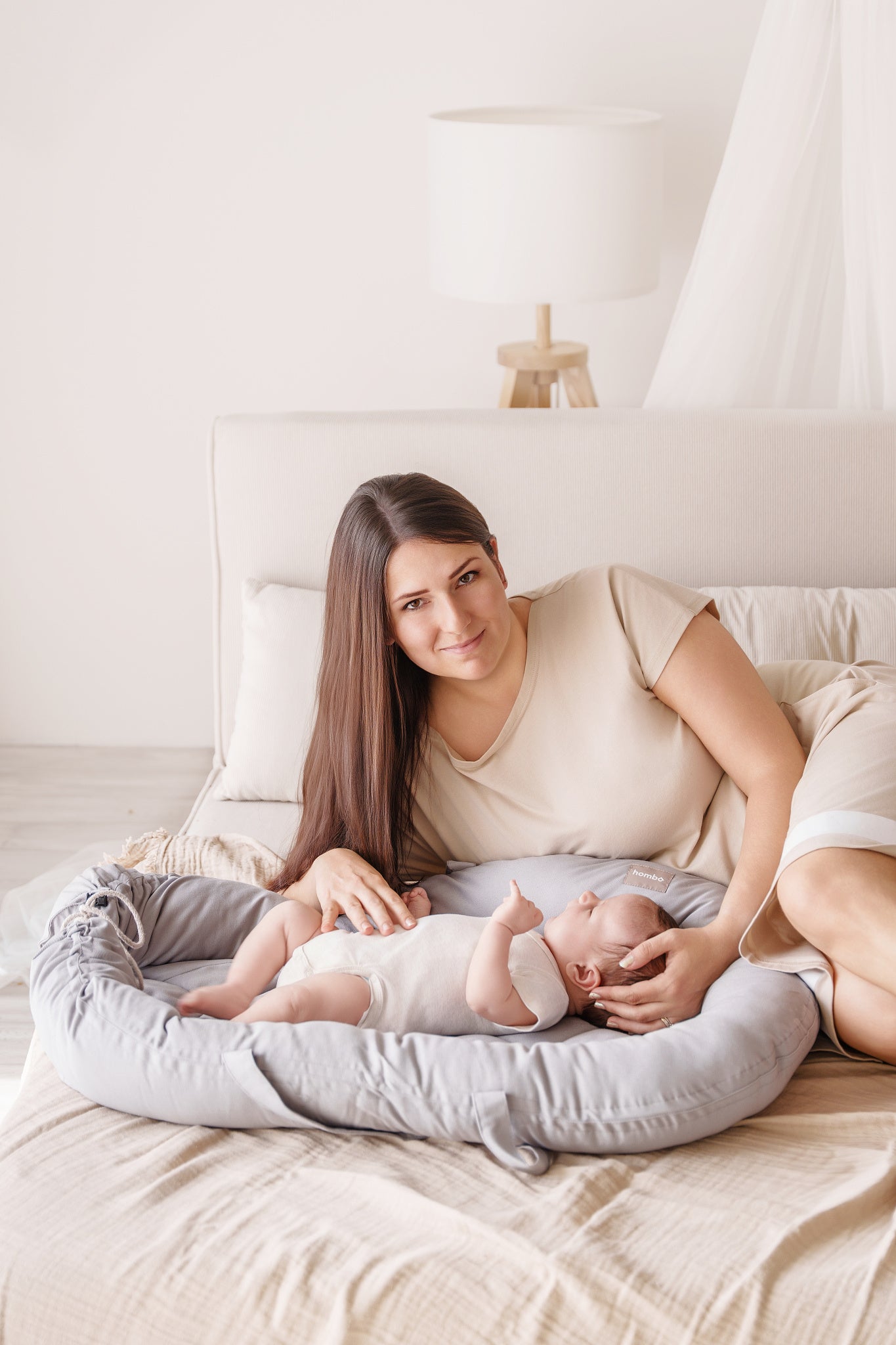 homba® babyrede til spædbørn, lysegrå